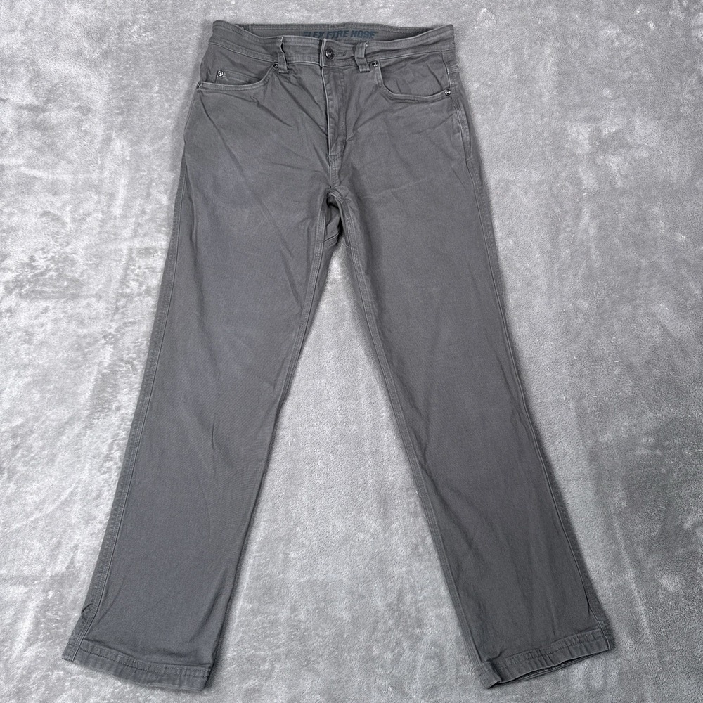 Duluth Trading Co Flex Fire Hose Pants Mens 32x30 Slim Fit Grey Workwear Foreman